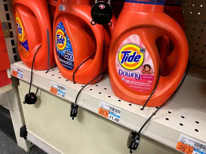 Противокражные системы, защита товара от краж, жидкий порошок tide